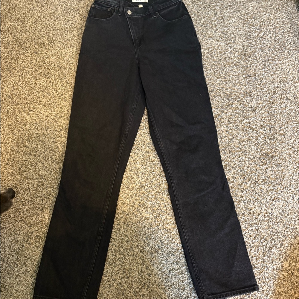 Abercrombie & Fitch Black Straight Leg Jeans